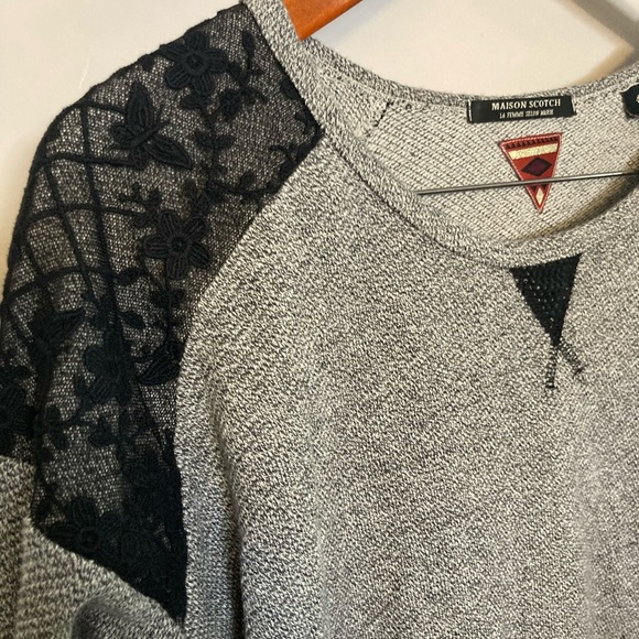 MAISON SCOTCH Heather grey long sleeve with lace - Picture 2 of 5